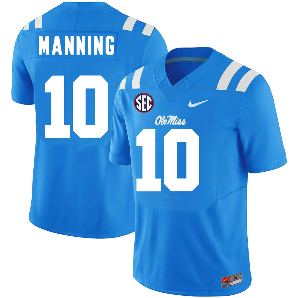 Men's #10 Eli Manning Ole Miss Rebels College Football Jersey