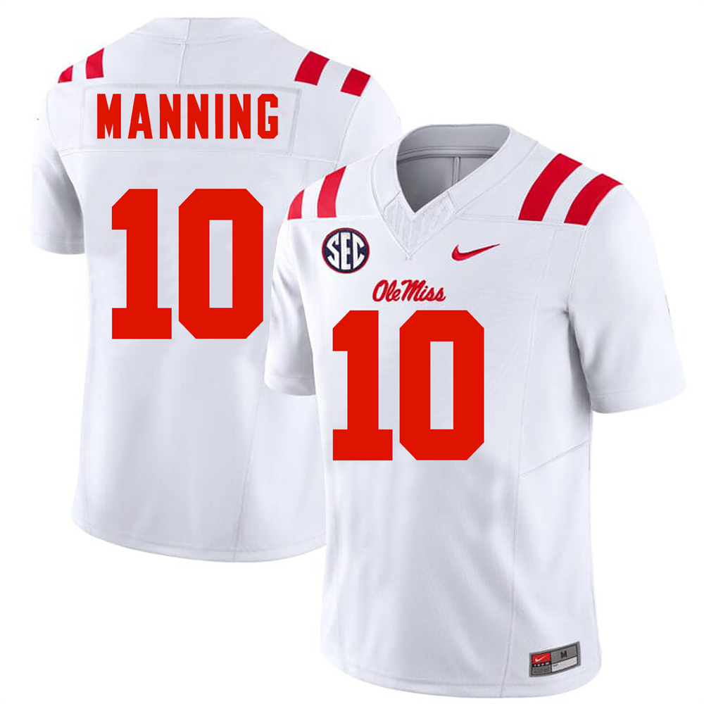 Men's #10 Eli Manning Ole Miss Rebels College Football Jersey