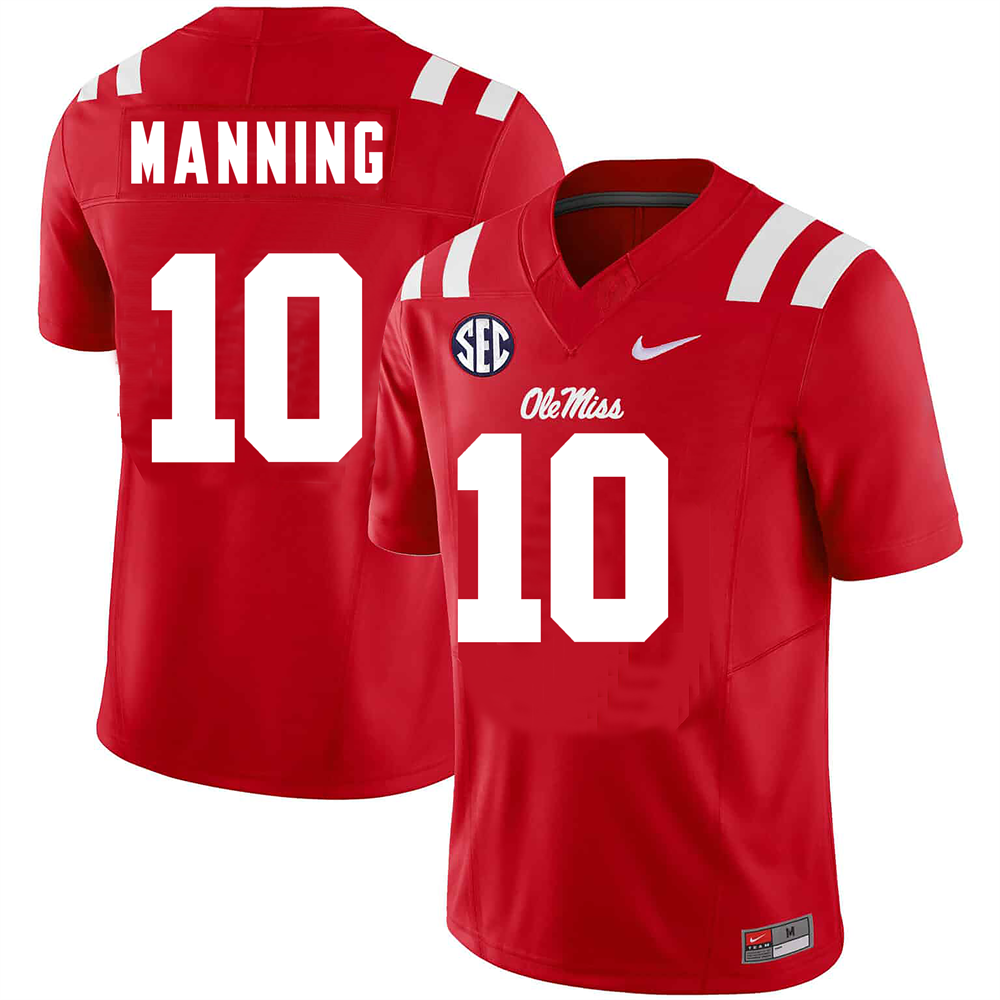 Men's #10 Eli Manning Ole Miss Rebels College Football Jersey