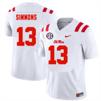 Men's #13 Austin Simmons Ole Miss Rebels College Football Jersey