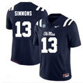 Men's #13 Austin Simmons Ole Miss Rebels College Football Jersey