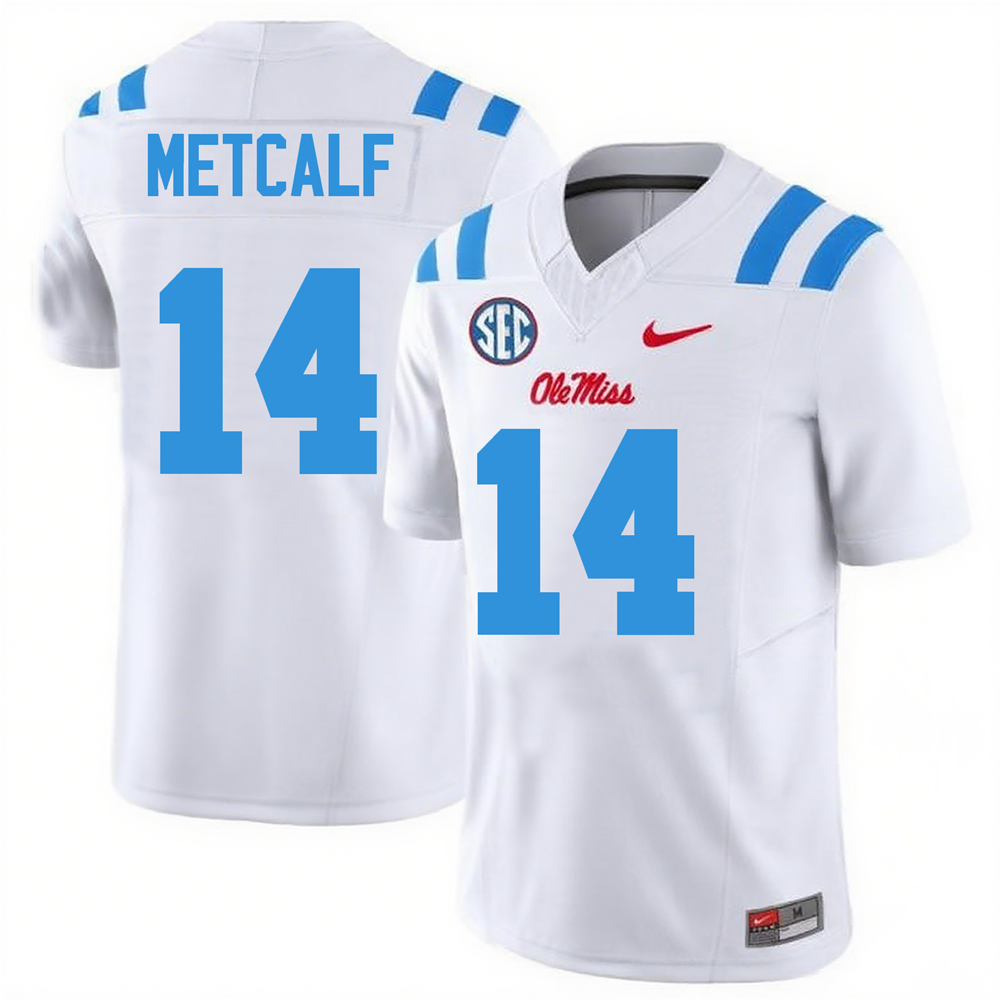 Men's #14 D.K. Metcalf Ole Miss Rebels College Football Jersey