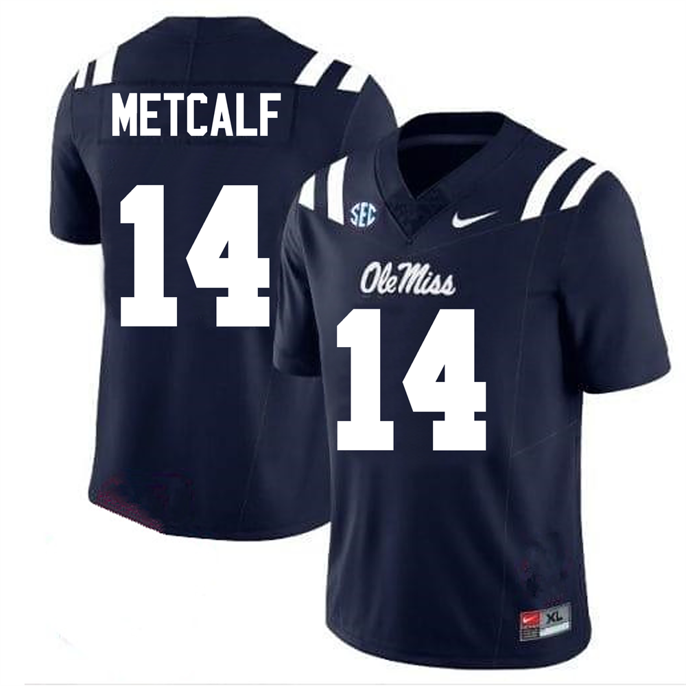 Men's #14 D.K. Metcalf Ole Miss Rebels College Football Jersey