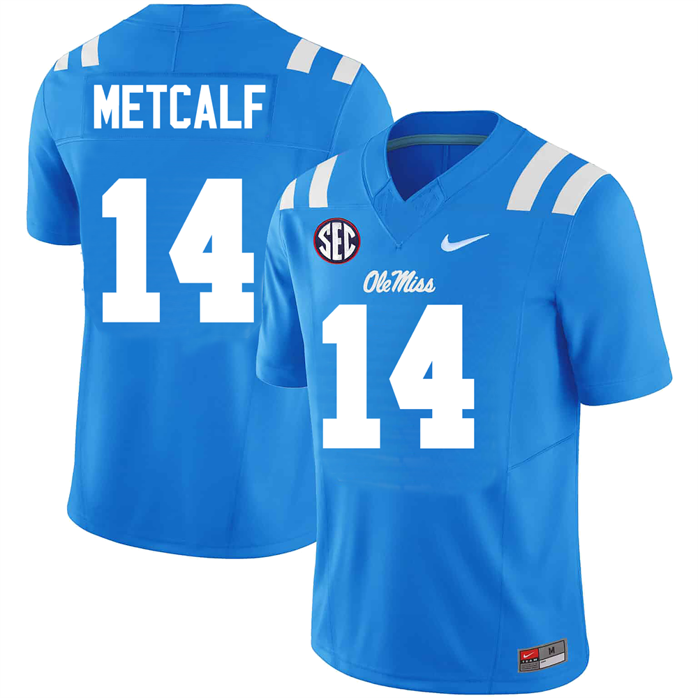 Men's #14 D.K. Metcalf Ole Miss Rebels College Football Jersey