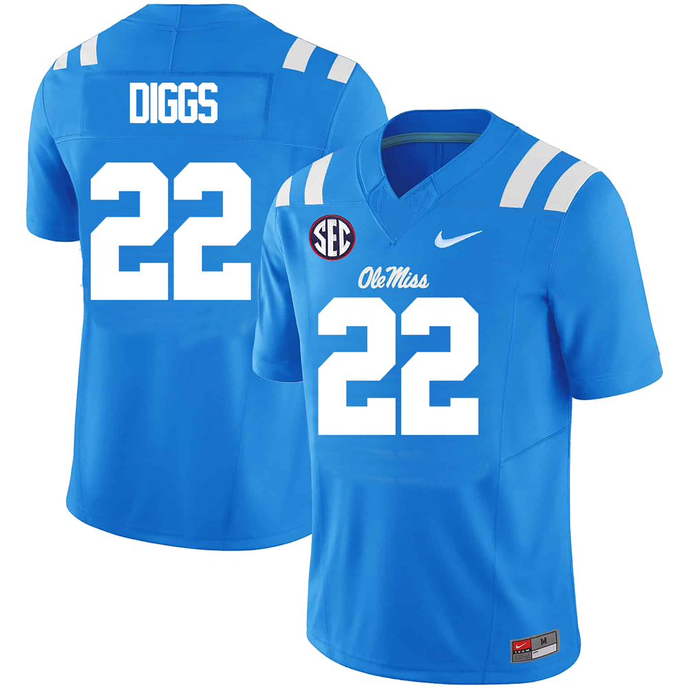 Men's #22 Logan Diggs Ole Miss Rebels College Football Jersey