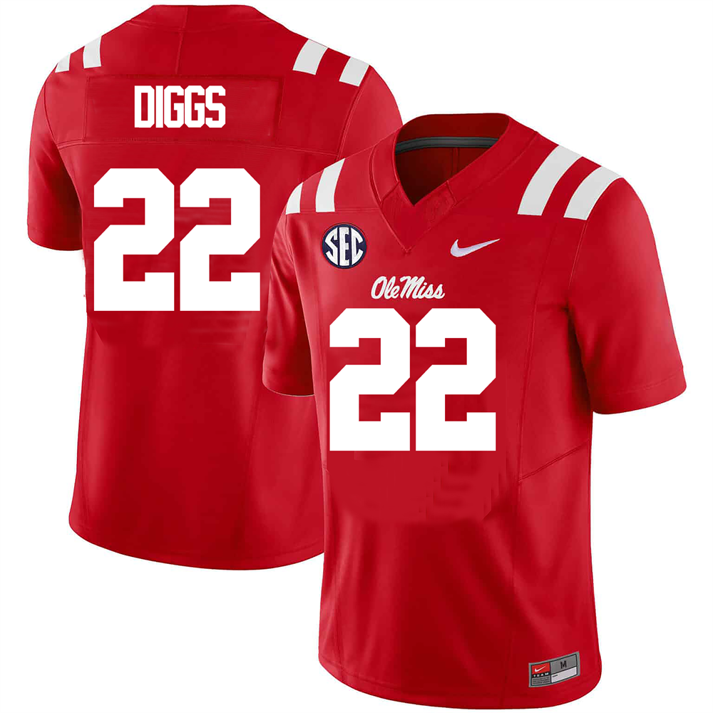 Men's #22 Logan Diggs Ole Miss Rebels College Football Jersey