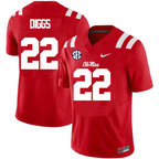 Men's #22 Logan Diggs Ole Miss Rebels College Football Jersey