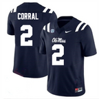 Men's #2 Matt Corral Ole Miss Rebels College Football Jersey