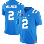 Men's #2 Harrison Wallace III Ole Miss Rebels College Football Jersey