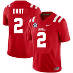 Men's #2 Jaxson Dart Ole Miss Rebels College Football Jersey