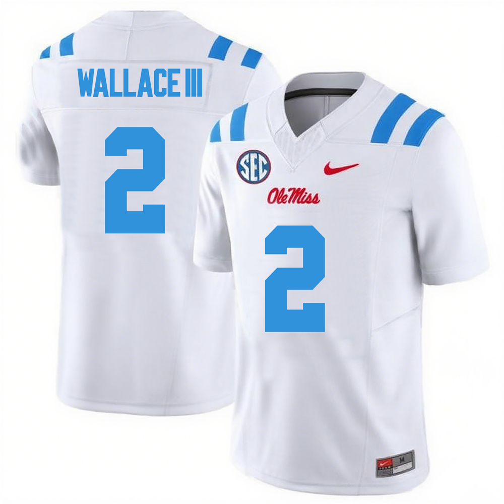 Men's #2 Harrison Wallace III Ole Miss Rebels College Football Jersey
