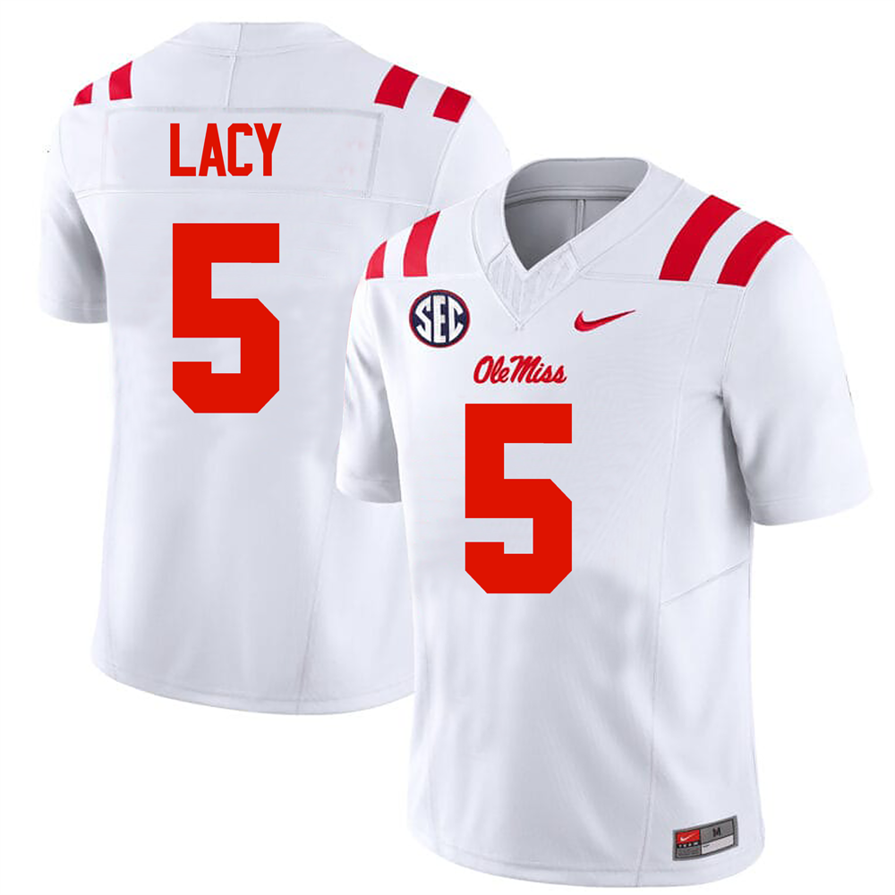 Men's #5 Kewan Lacy Ole Miss Rebels College Football Jersey