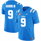 Men's #9 Tres Harris III Ole Miss Rebels College Football Jersey