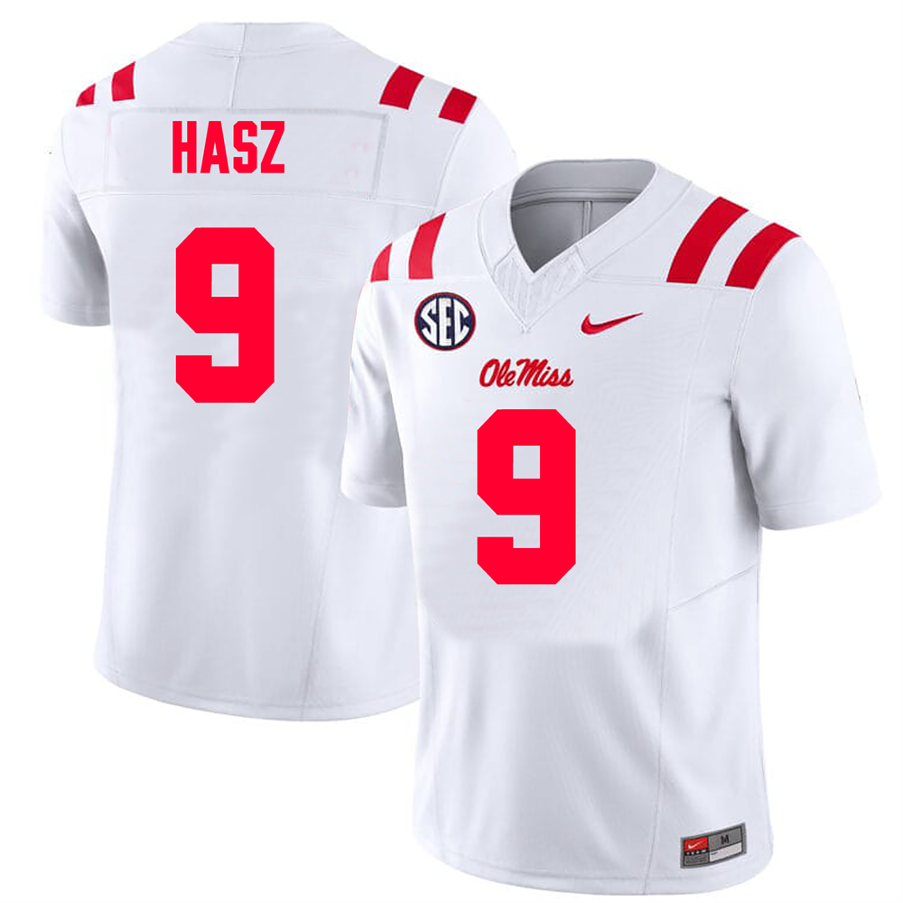 Men's #9 Luke Hasz Ole Miss Rebels College Football Jersey