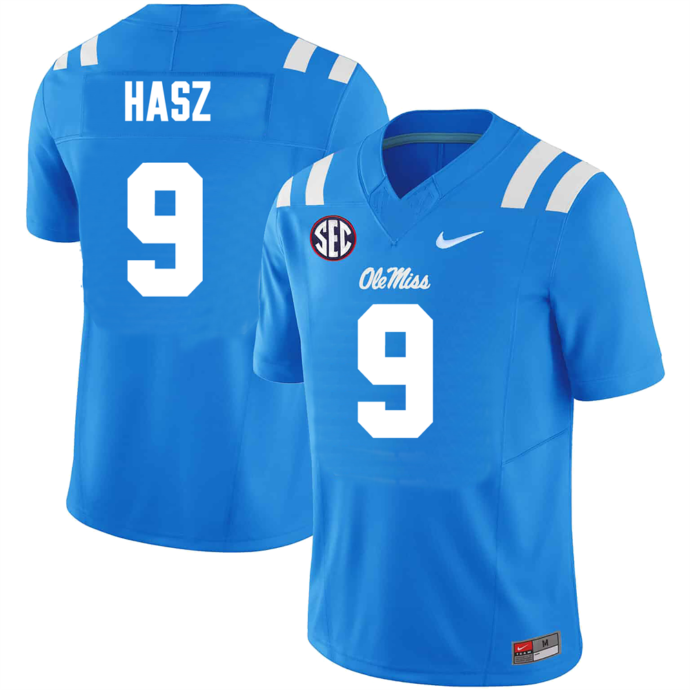 Men's #9 Luke Hasz Ole Miss Rebels College Football Jersey