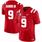 Men's #9 Tres Harris III Ole Miss Rebels College Football Jersey