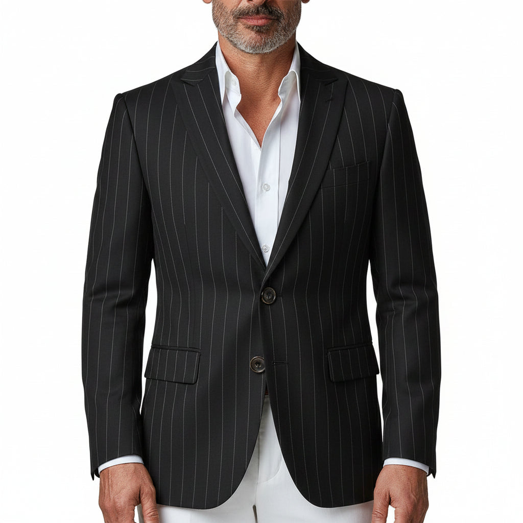 Men's British Plaid Slim Fit Two Button Blazer Jacket
