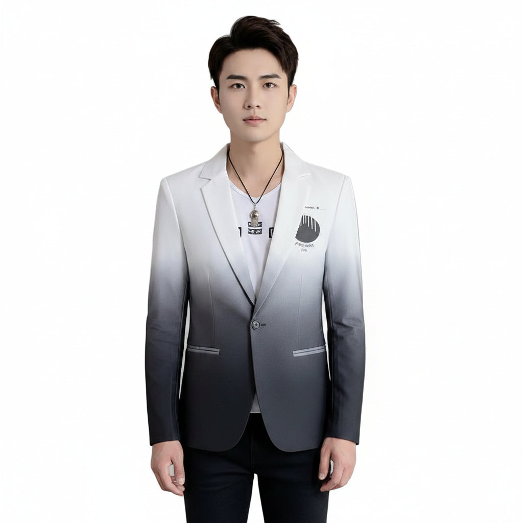 Men's Gradient Slim Fit Blazer Suit Jacket Korean Style