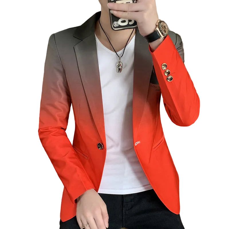 Men's Gradient Slim Fit Blazer Suit Jacket Korean Style