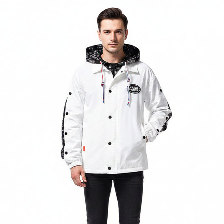 Men's Hooded Loose Fit Layered Casual Jacket