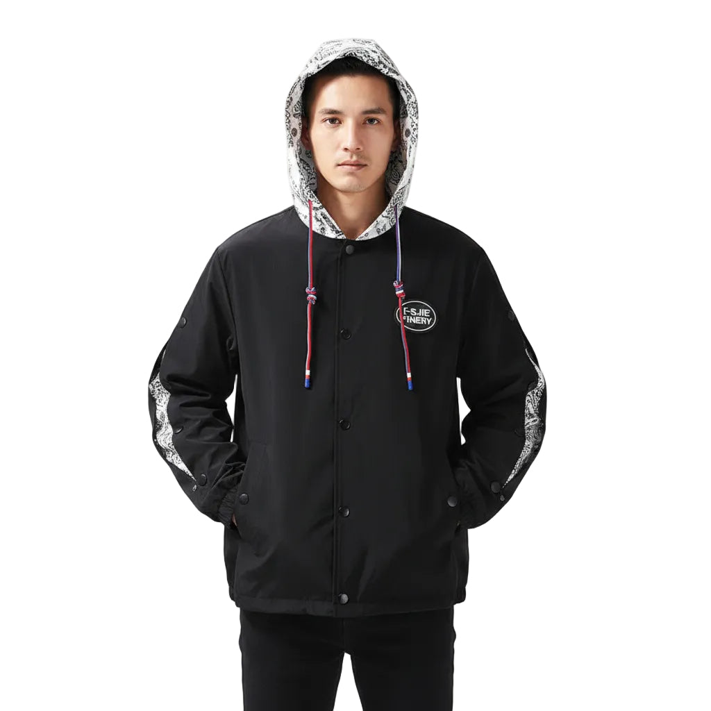Men's Hooded Loose Fit Layered Casual Jacket