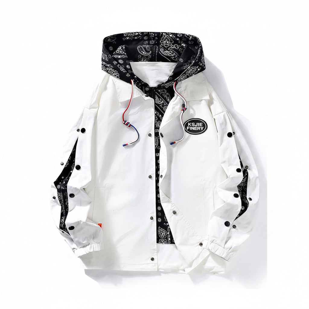 Men's Hooded Loose Fit Layered Casual Jacket