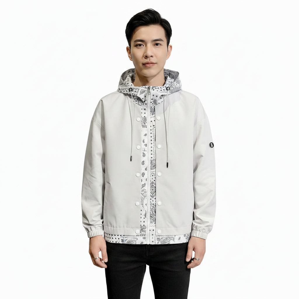Men's Hooded Loose Fit Layered Fashion Jacket