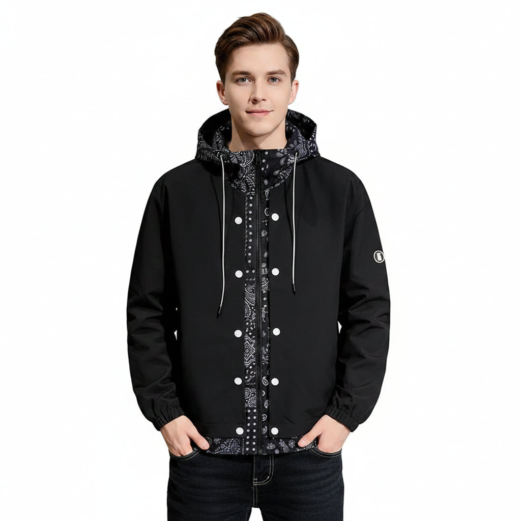 Men's Hooded Loose Fit Layered Fashion Jacket