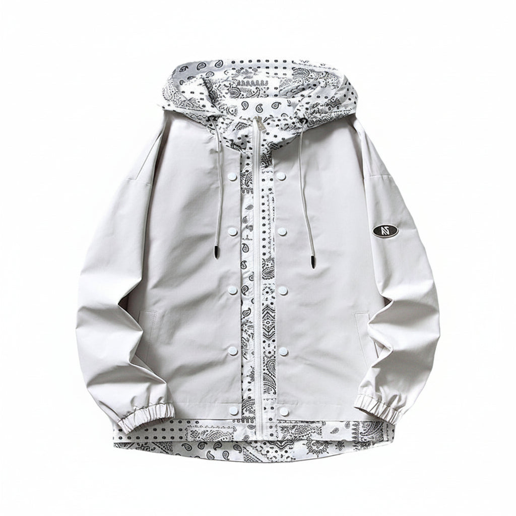 Men's Hooded Loose Fit Layered Fashion Jacket