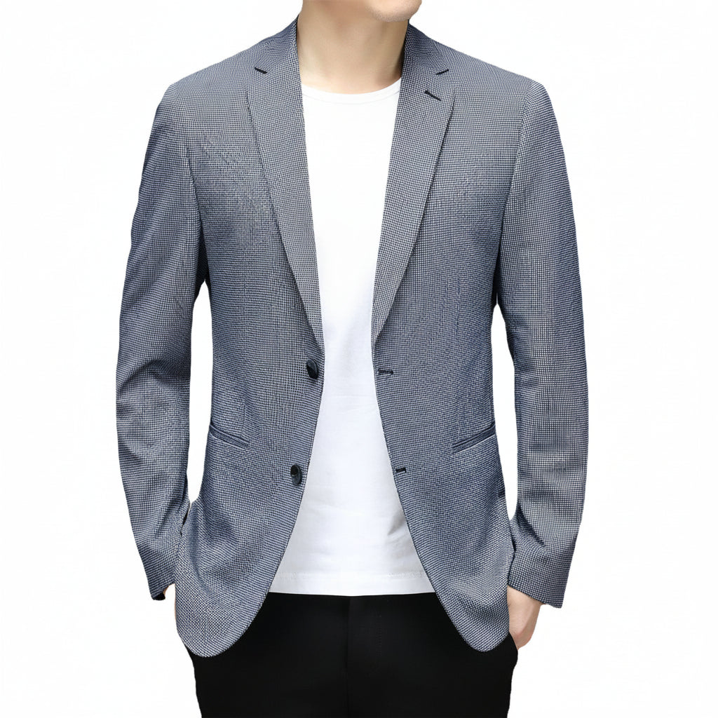 Men's Korean Plaid Slim Fit Non-Iron Suit Jacket