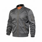 Men's Nylon Baseball Bomber Zip-Up Jacket