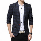 Men's Plaid Casual Slim Fit Tailored Blazer Jacket