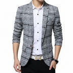 Men's Plaid Casual Slim Fit Tailored Blazer Jacket