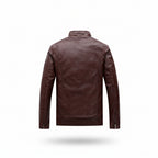 Men's Plus Velvet PU Leather Stand Collar Jacket