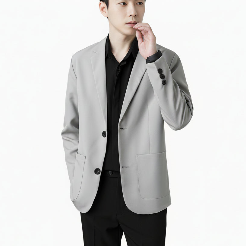 Men's Summer Slim Fit Business Casual Drapey Blazer Jacket