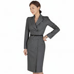Women's Double Breasted Long Blazer Midi Dress