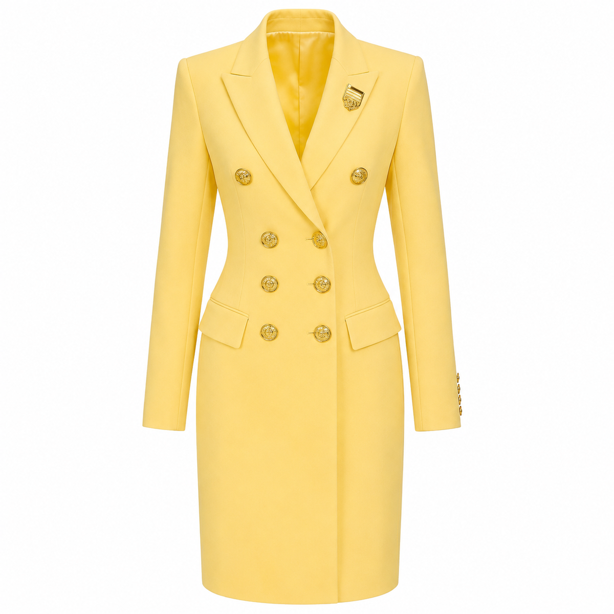 Women's Elegant Tailored Blazer Collar Sheath Dress