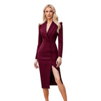 Women's Everyday Single Breasted Blazer Midi Dress
