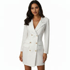 Women's V-Neck Double Breasted Blazer Dress
