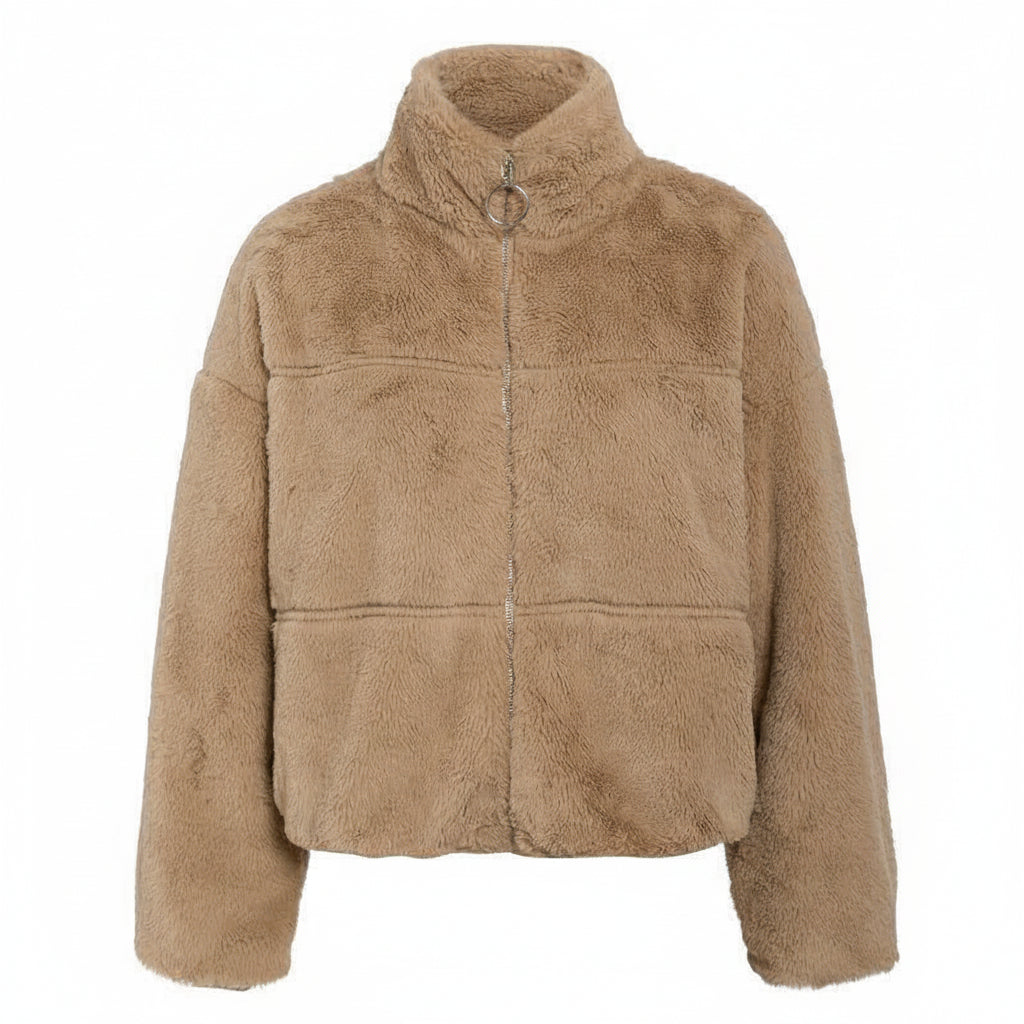 Women's Winter Zip-Up Thermal Faux Fur Jacket