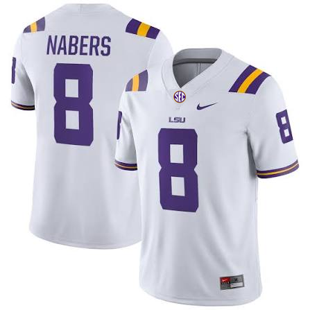 Men's #8 Malik Nabers LSU Tigers College Football Jersey - Image 2