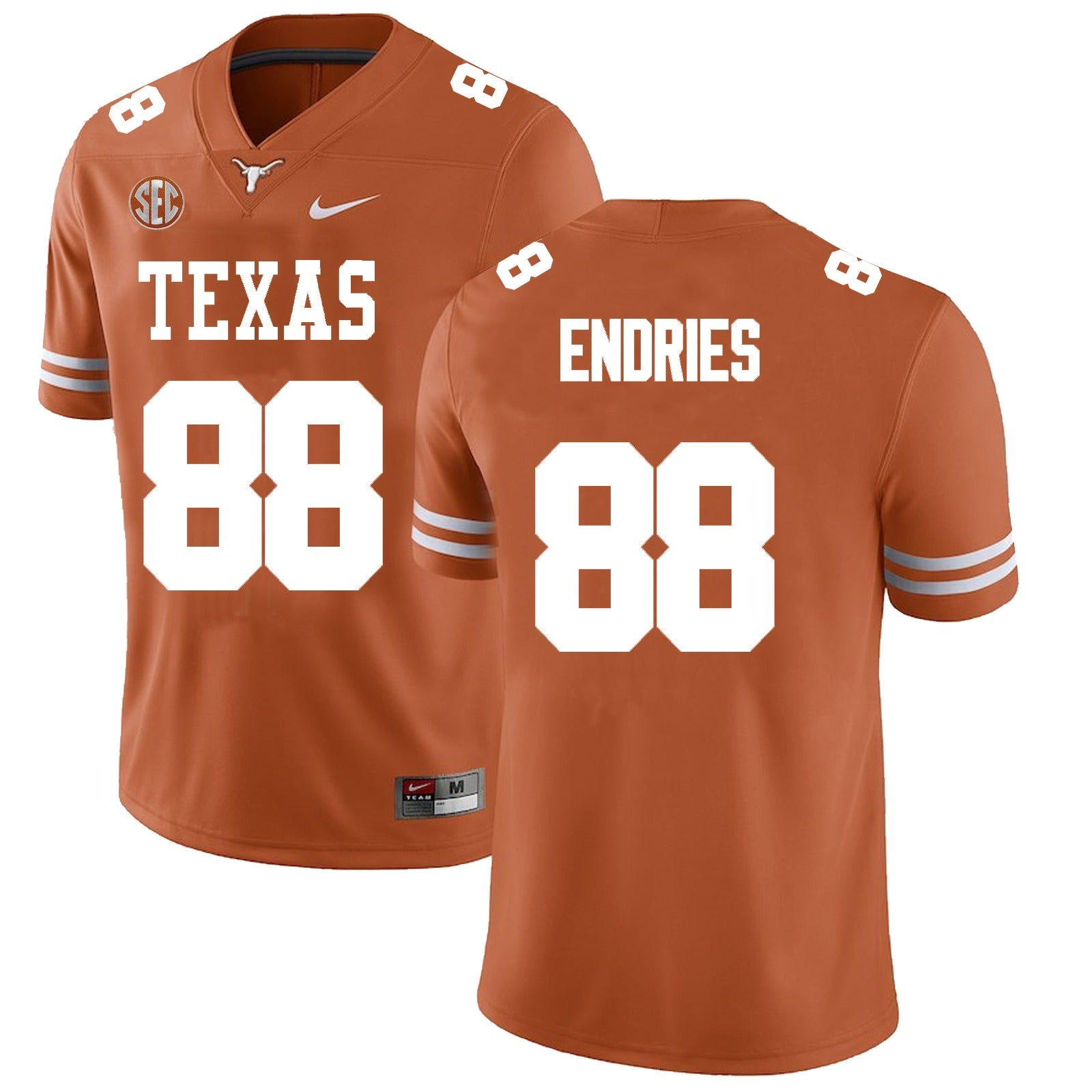 Men's #88 Jack Endries Texas Longhorns College Football Jersey - Image 2