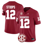 Men's #12 Drake Stoops Oklahoma Sooners Football Jersey