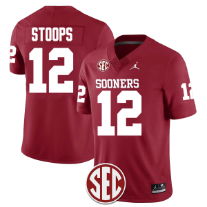 Men's #12 Drake Stoops Oklahoma Sooners Football Jersey