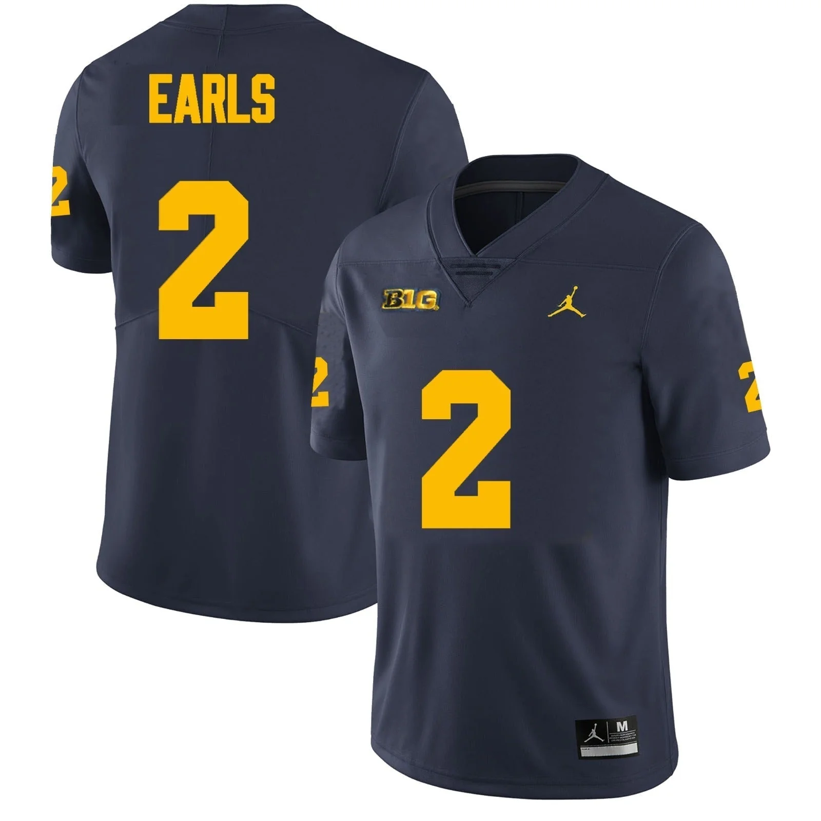 Men's #2 Shamar Earls Michigan Wolverines College Football Jersey - Image 3