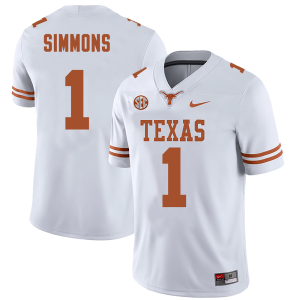 Men's #1 Colin Simmons Texas Longhorns College Football Jersey