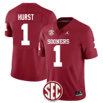 Men's #1 Jalen Hurst Oklahoma Sooners Football Jersey