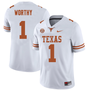 Men's #1 Xavier Worthy Texas Longhorns College Football Jersey
