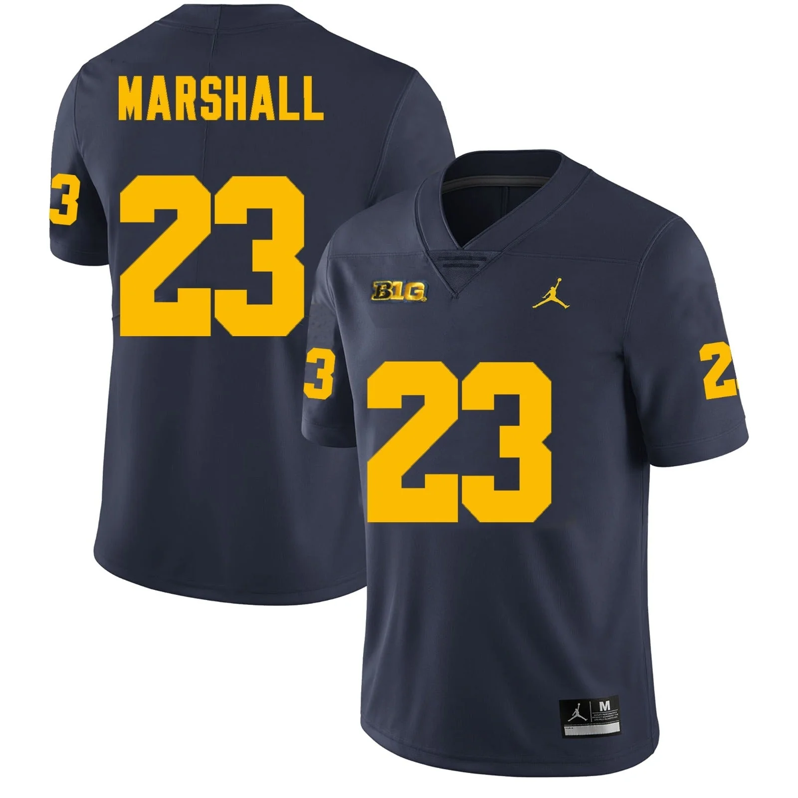Men's #23 Jordan Marshall Michigan Wolverines College Football Jersey - Image 3