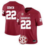 Men's #22 Peyton Bowen Oklahoma Sooners Football Jersey
